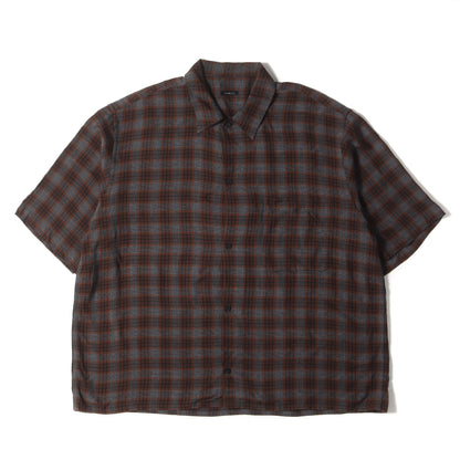 プレイドチェック レーヨン 半袖 シャツ (P01-02015)