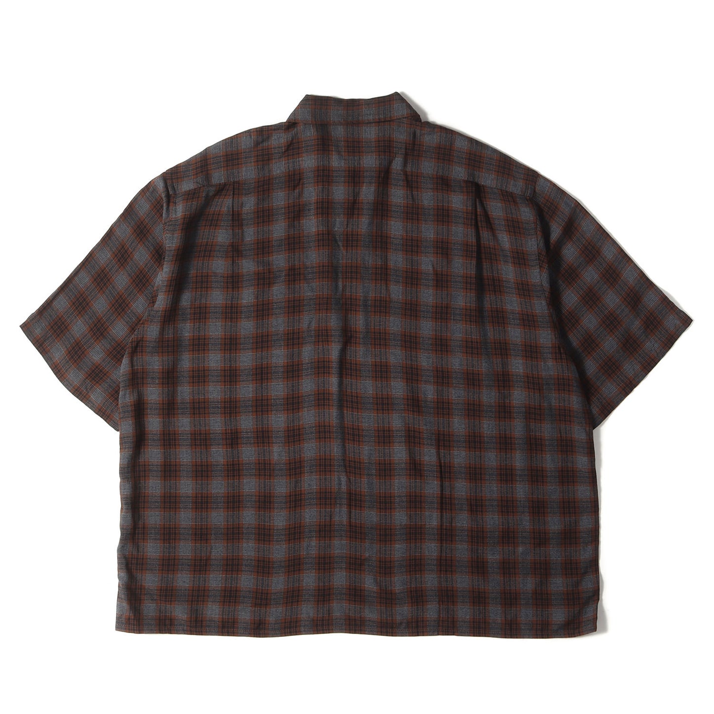 プレイドチェック レーヨン 半袖 シャツ (P01-02015)