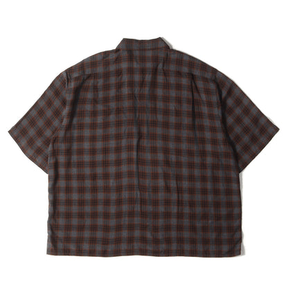 プレイドチェック レーヨン 半袖 シャツ (P01-02015)