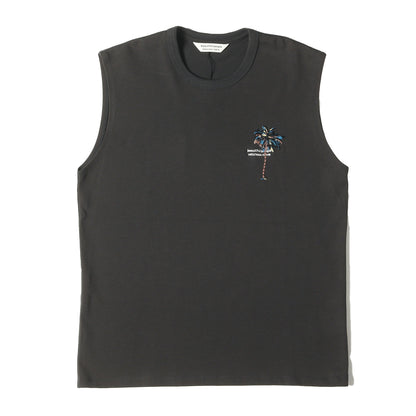 24SS ワンポイント グラフィック ロゴ 刺繍 タンクトップ (suvin compact jersey palm emb tank top 1415310010) / ノースリーブ スリーブレス Tシャツ ベスト