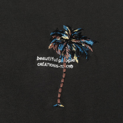 24SS ワンポイント グラフィック ロゴ 刺繍 タンクトップ (suvin compact jersey palm emb tank top 1415310010) / ノースリーブ スリーブレス Tシャツ ベスト