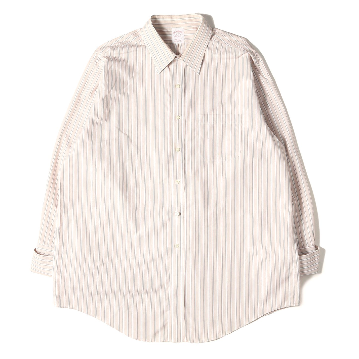 ダブルカフス ストライプ ドレス シャツ / 長袖 ビジネス フォーマル ビジカジ オフィカジ