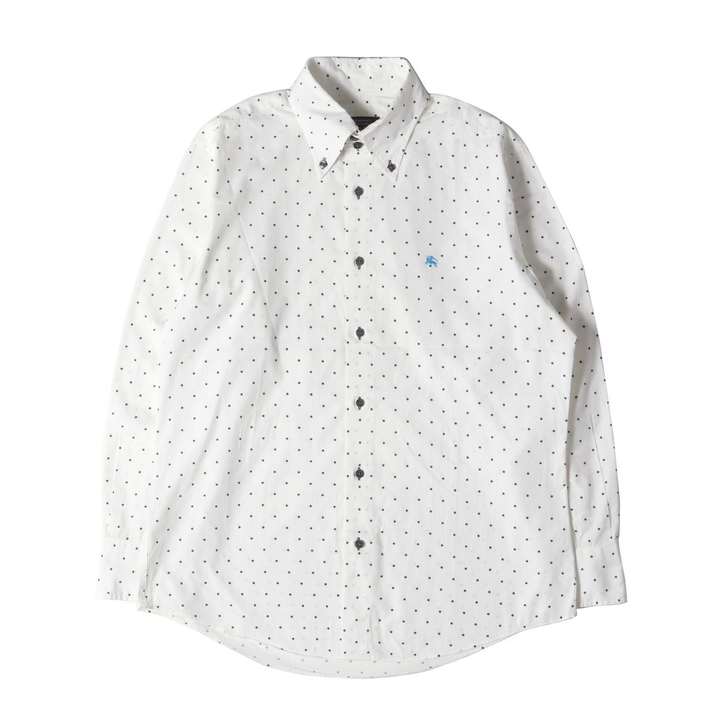 ワンポイント ホースマーク 刺繍 ポルカドット ブロード ボタンダウン ドレス シャツ