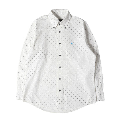 ワンポイント ホースマーク 刺繍 ポルカドット ブロード ボタンダウン ドレス シャツ