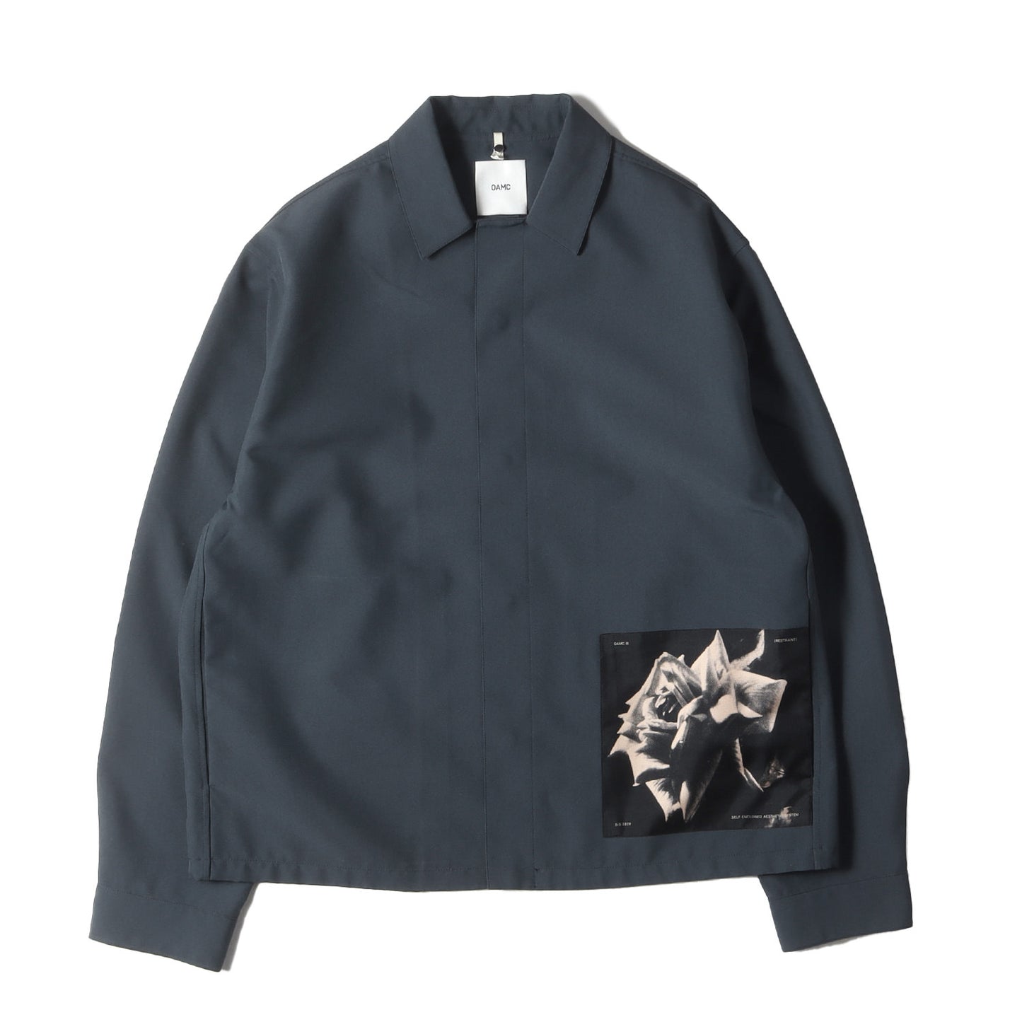 グラフィック パッチ ポリギャバ 長袖 シャツ (SYSTEM SHIRT OAMQ603486)