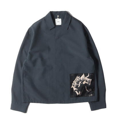 グラフィック パッチ ポリギャバ 長袖 シャツ (SYSTEM SHIRT OAMQ603486)
