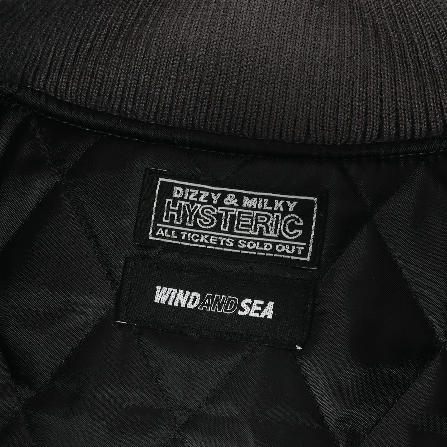 × WIND AND SEA メルトン レザースリーブ スタジャン (3rd STADIUM JUMPER WDS-HYS-3-01)