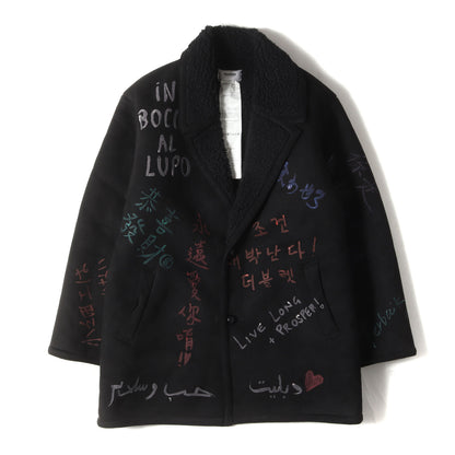 ハンドペイント フェイク ムートン ボア コート (MESSAGE HAND PAINTED MOUTON COAT)
