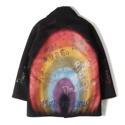ハンドペイント フェイク ムートン ボア コート (MESSAGE HAND PAINTED MOUTON COAT)