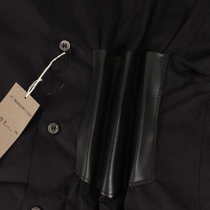 24SS アコーディオンプリーツ ポケット スリーブ ブロード ドレス シャツ (PM-B002) / 長袖 変型 モード デザイナーズ ドメブラ