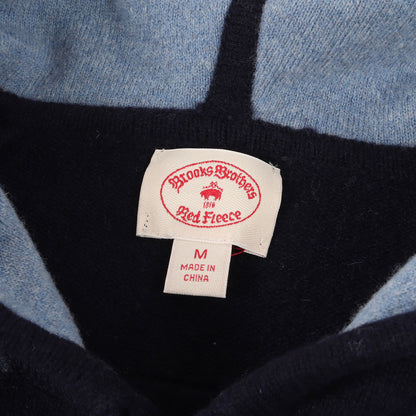 アーガイル ジャガード ニット ジップ パーカー / Red Fleece