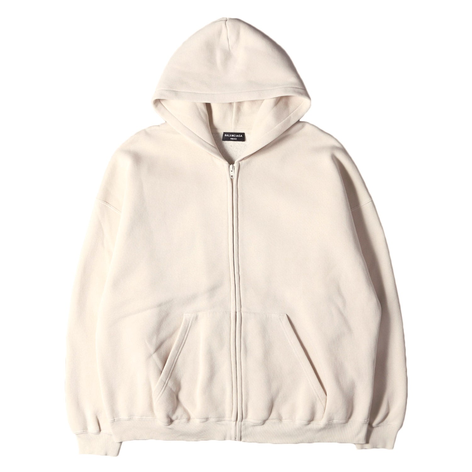 BALENCIAGA (バレンシアガ) 22SS バックヘムロゴ 刺繍 スウェット ジップパーカー (OVERSIZED HEAVY FLEECE  ZIP HOODIE 674719 TLVI2) / 裏起毛 UNISEX - ブランド古着の通販・買取 | BEEGLE by Boo-Bee