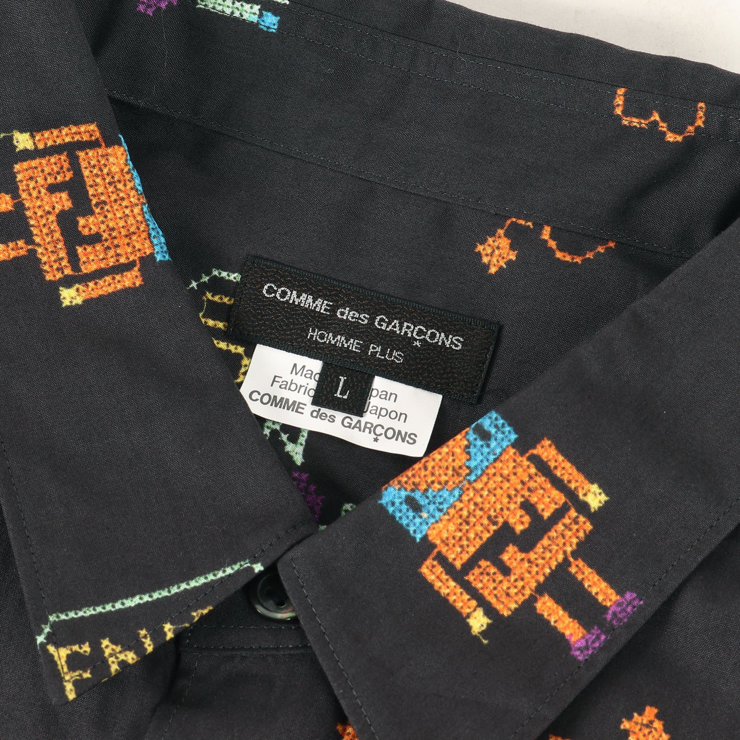 24SS ビット グラフィック ブロード ロング ドレス シャツ (PM-B013) / コート 総柄 長袖 デザイン モード デザイナーズ