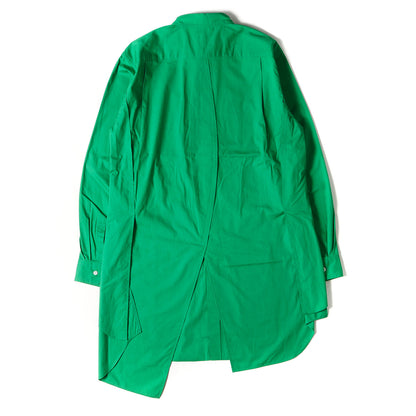 24SS カーブ スイッチング ブロード ロング ドレス シャツ (PM-B023) / コート 長袖 変型 切替 デザイン モード デザイナーズ 個性派