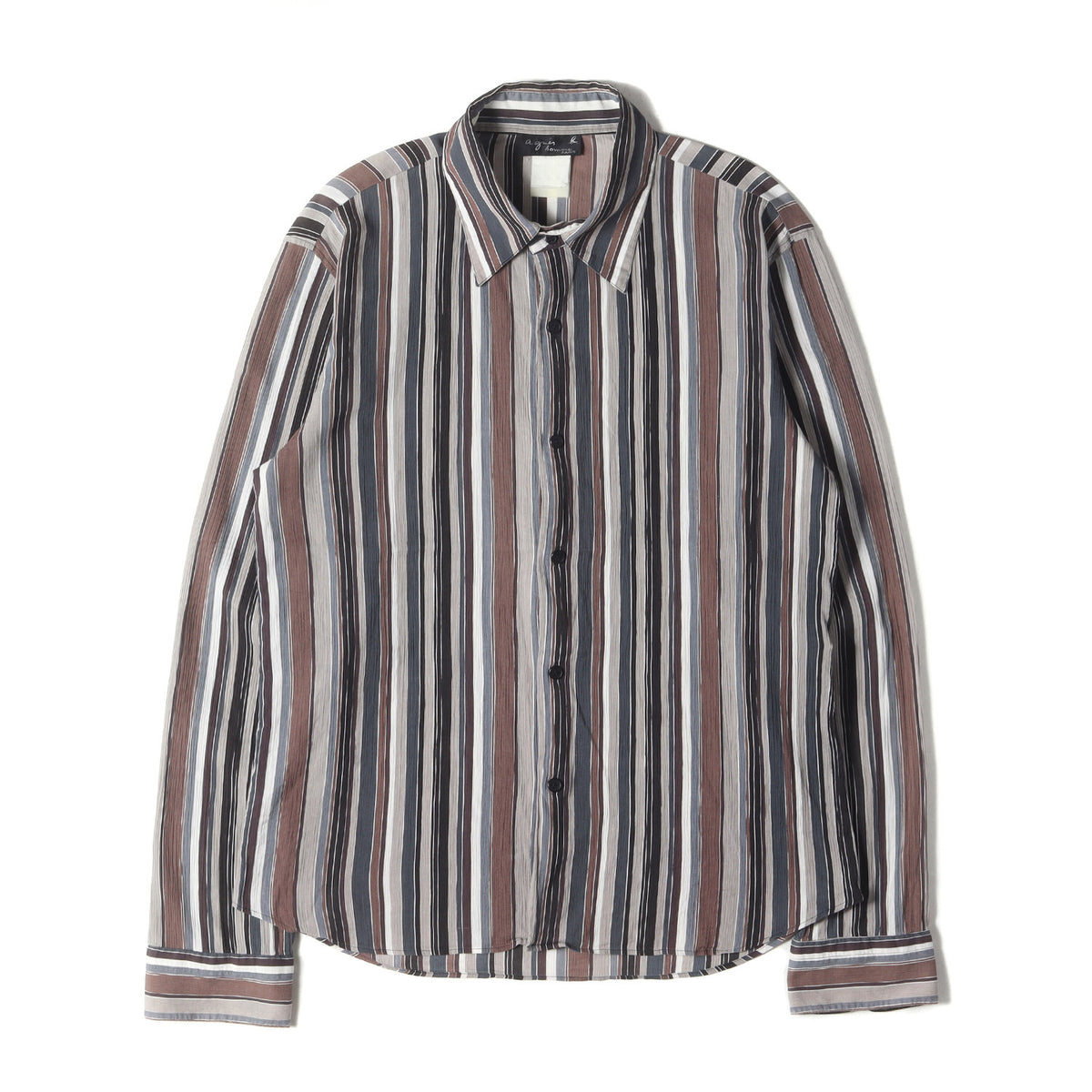 90s マルチストライプ クレープ ドレス シャツ / homme