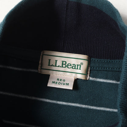 ワンポイント ロゴ 刺繍 ボーダー モックネック 長袖 Tシャツ (Union Striped Mock Long Tee Sleeve 3475-3034)