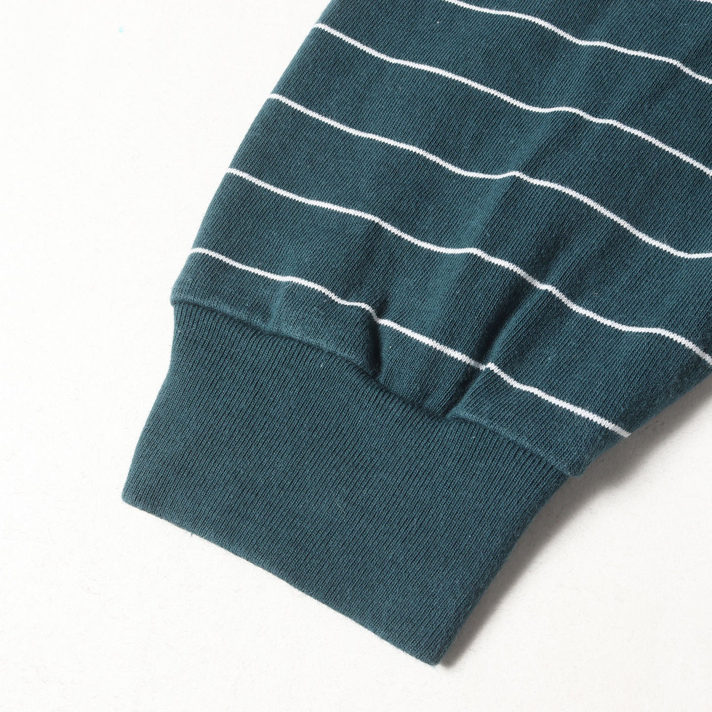 ワンポイント ロゴ 刺繍 ボーダー モックネック 長袖 Tシャツ (Union Striped Mock Long Tee Sleeve 3475-3034)