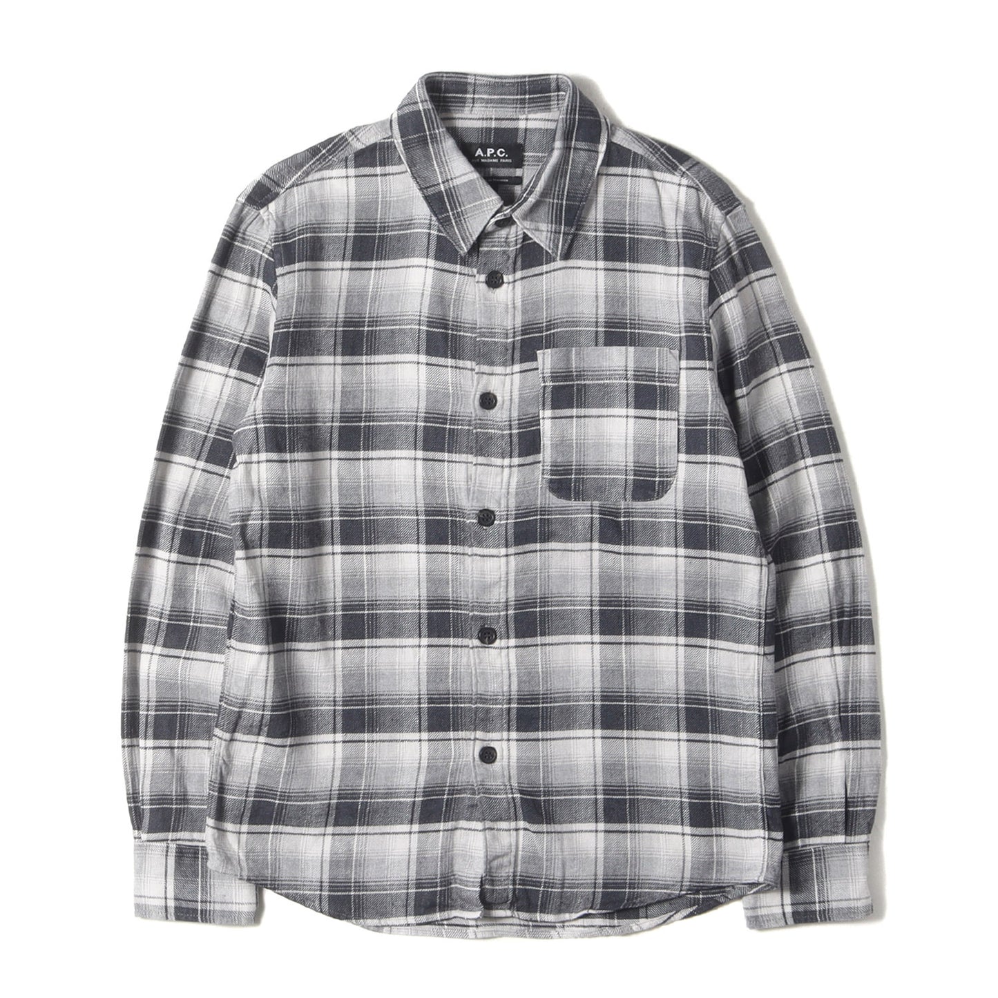 チェック コットンリネン 長袖 シャツ