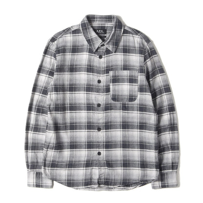 チェック コットンリネン 長袖 シャツ