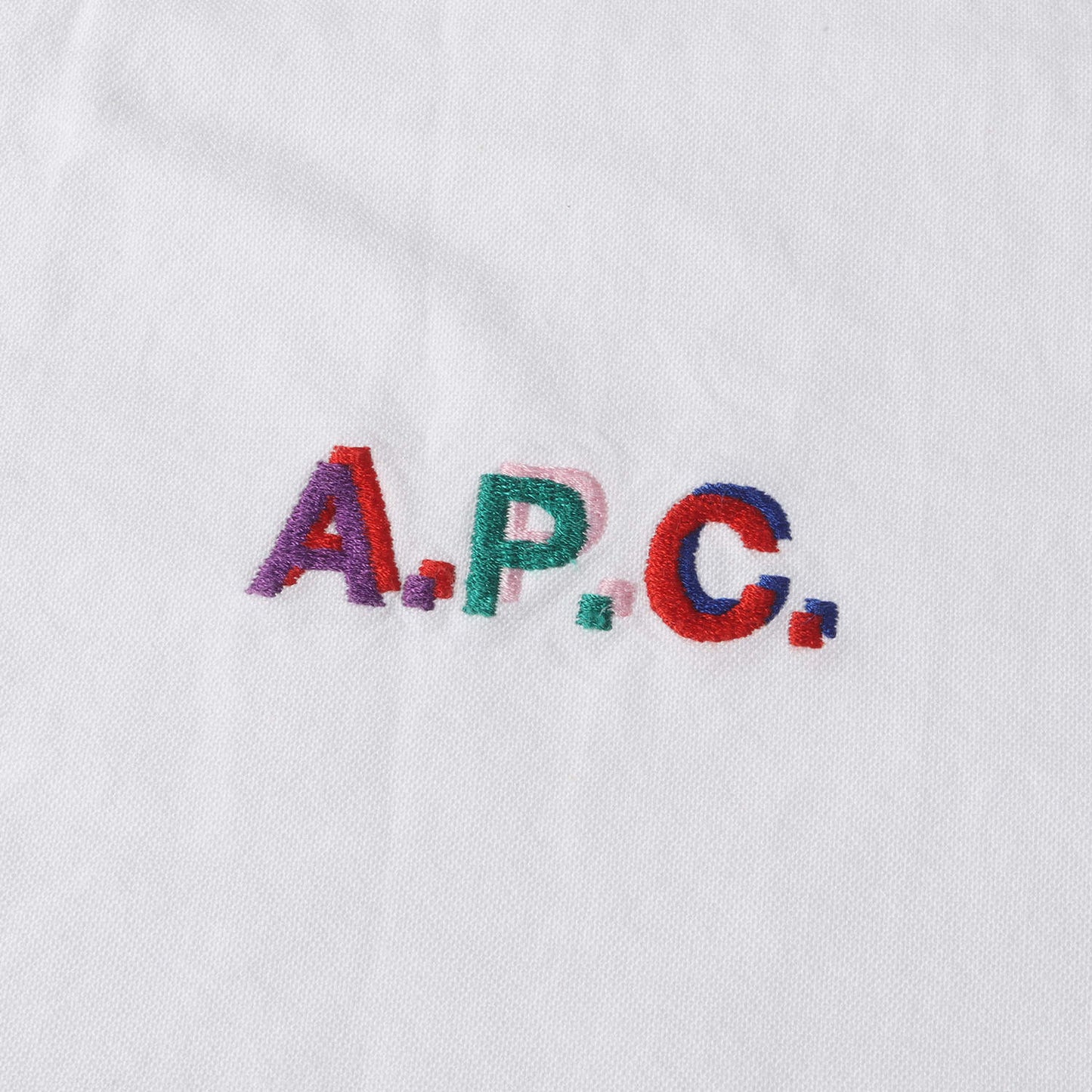 カラフル ロゴ 刺繍 オックスフォード ドレス シャツ