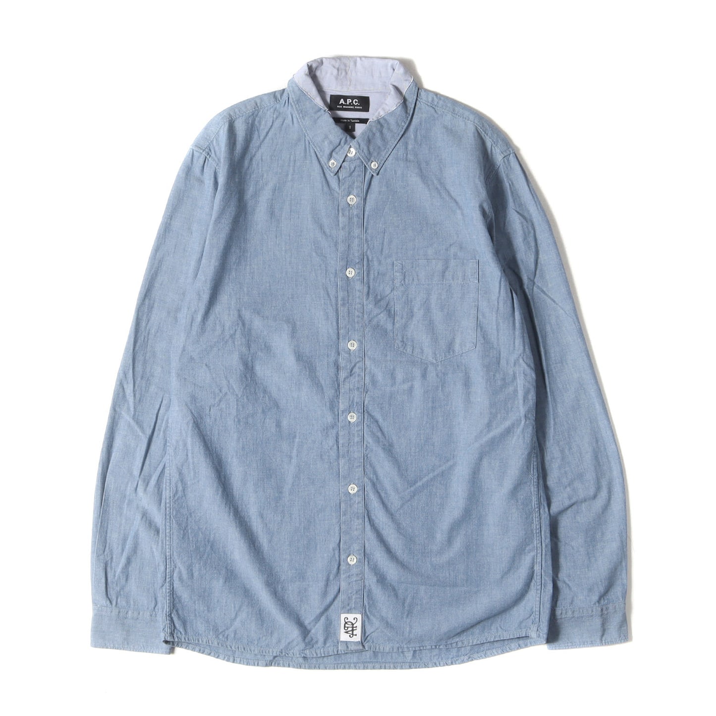 ドッキングカラー シャンブレー ボタンダウン シャツ (ANGUS)