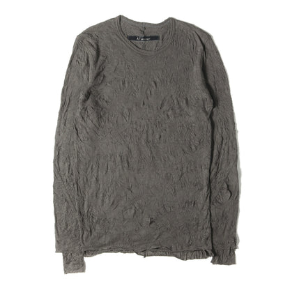 22SS シャーリング加工 ダブルガーゼ レイヤード ロングスリーブ カットソー (Layered Long Sleeve ag-4066)
