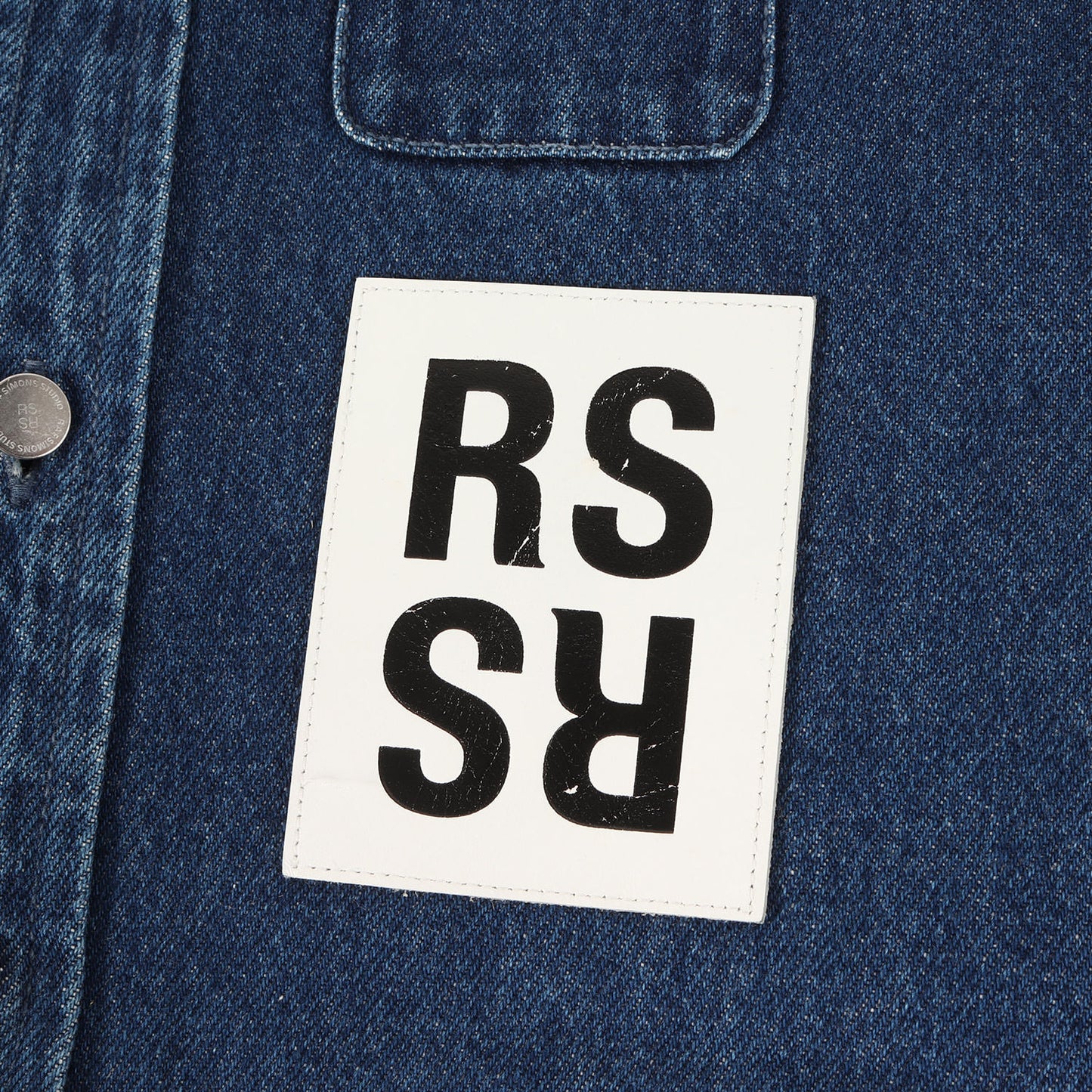 RS レザー ワッペン 刺繍 デニム シャツ
