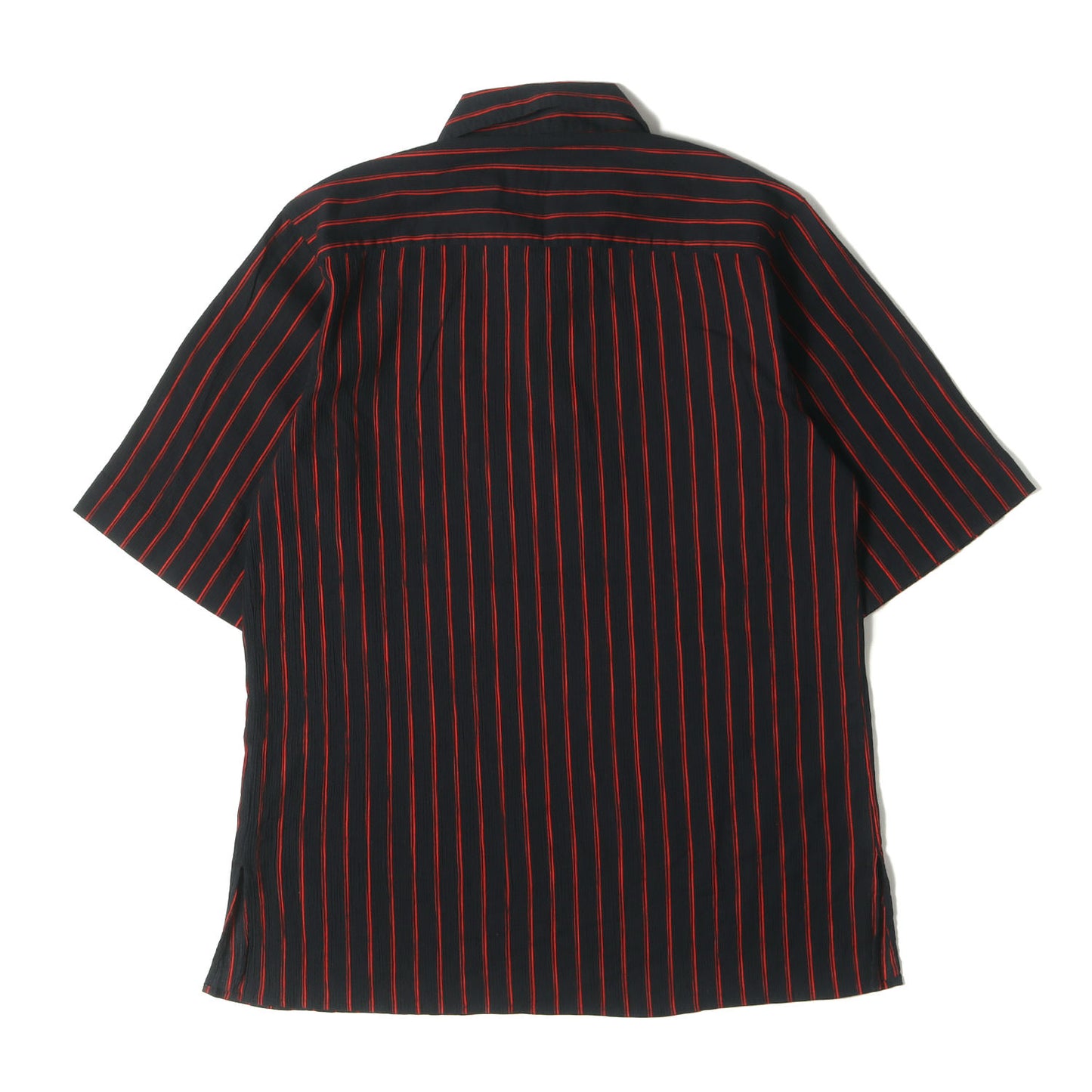 90s - 00s ツインストライプ クレープ スキッパー 半袖 シャツ / MADE IN FRANCE