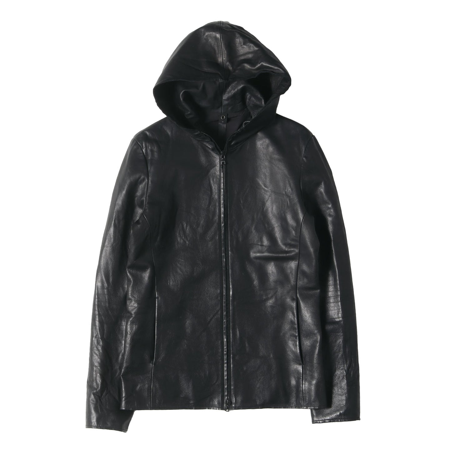 フーデッド レザー ダブルジップ ブルゾン (big hooded 297 lc01) / MADE IN JAPAN