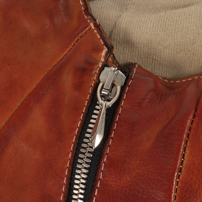 カーフレザー ダブルジップ シングル ライダース ジャケット