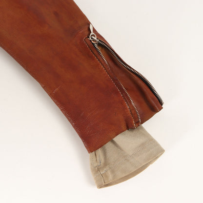 カーフレザー ダブルジップ シングル ライダース ジャケット