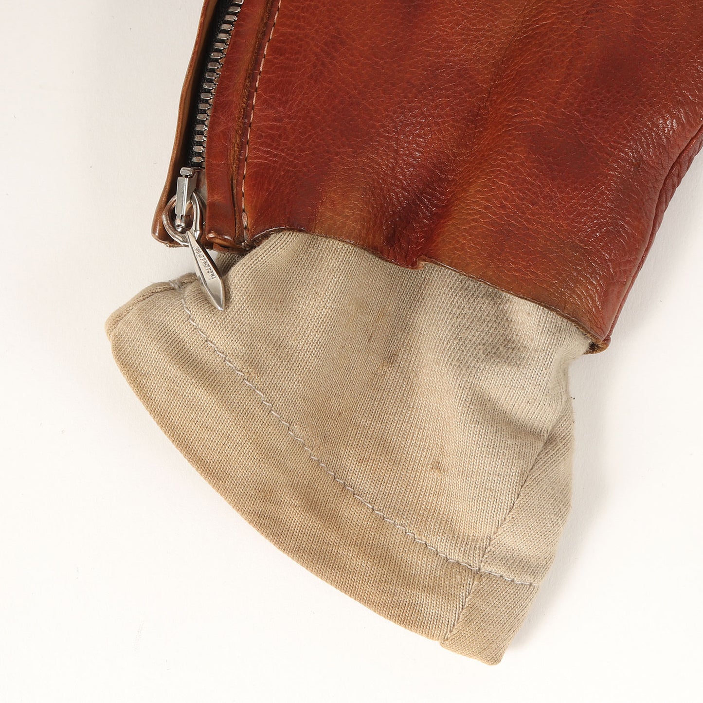 カーフレザー ダブルジップ シングル ライダース ジャケット