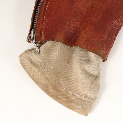 カーフレザー ダブルジップ シングル ライダース ジャケット