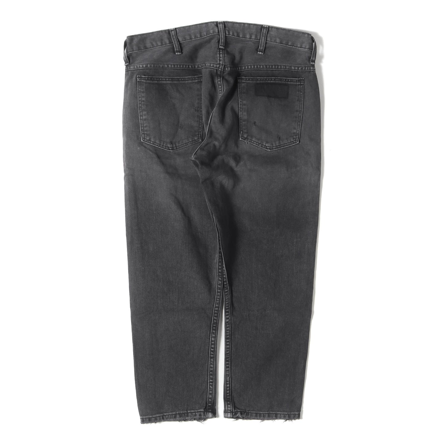 × Wrangler ヴィンテージ加工 クロップド ブラック デニムパンツ / ジーンズ コラボ カジュアル ラグジュアリー ラグカジ