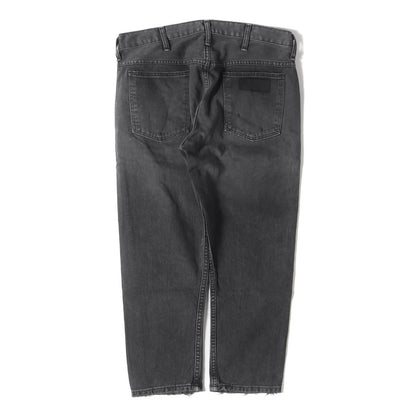 × Wrangler ヴィンテージ加工 クロップド ブラック デニムパンツ / ジーンズ コラボ カジュアル ラグジュアリー ラグカジ
