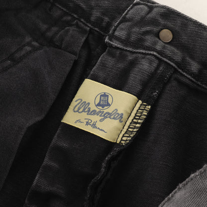 × Wrangler ヴィンテージ加工 クロップド ブラック デニムパンツ / ジーンズ コラボ カジュアル ラグジュアリー ラグカジ