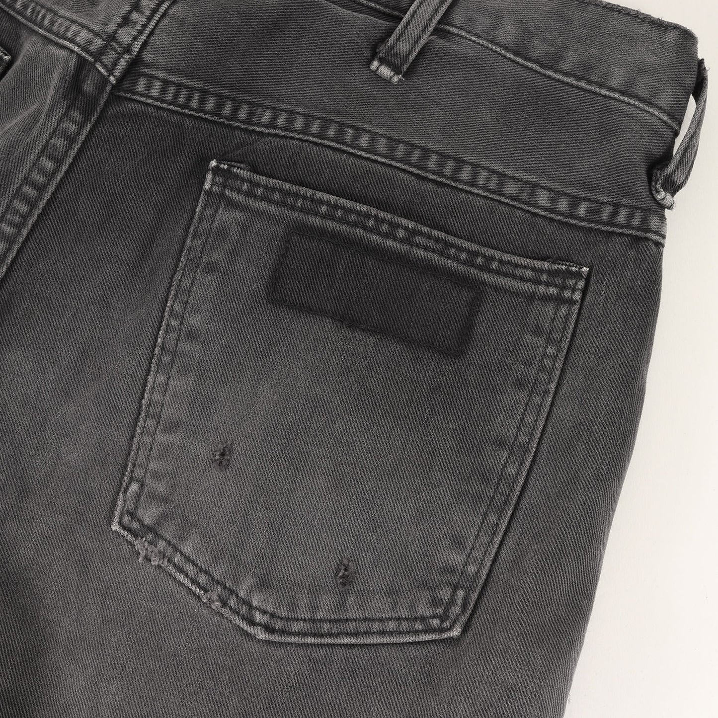 × Wrangler ヴィンテージ加工 クロップド ブラック デニムパンツ / ジーンズ コラボ カジュアル ラグジュアリー ラグカジ