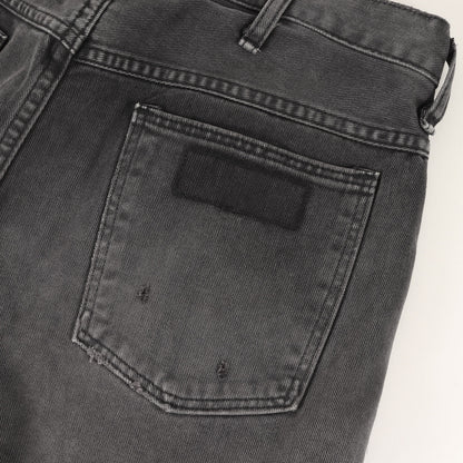 × Wrangler ヴィンテージ加工 クロップド ブラック デニムパンツ / ジーンズ コラボ カジュアル ラグジュアリー ラグカジ