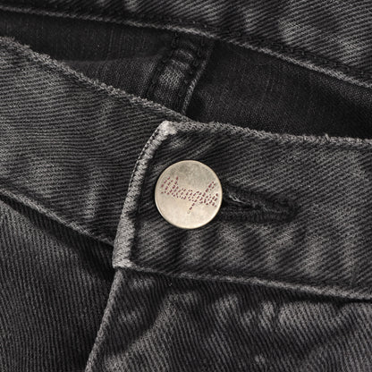 × Wrangler ヴィンテージ加工 クロップド ブラック デニムパンツ / ジーンズ コラボ カジュアル ラグジュアリー ラグカジ