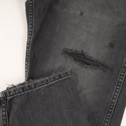 × Wrangler ヴィンテージ加工 クロップド ブラック デニムパンツ / ジーンズ コラボ カジュアル ラグジュアリー ラグカジ