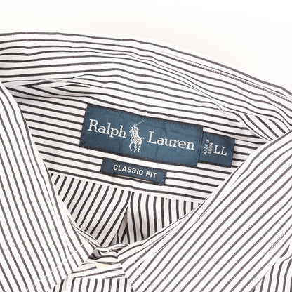 ストライプ ブロード ボタンダウン 半袖 シャツ (CLASSIC FIT)