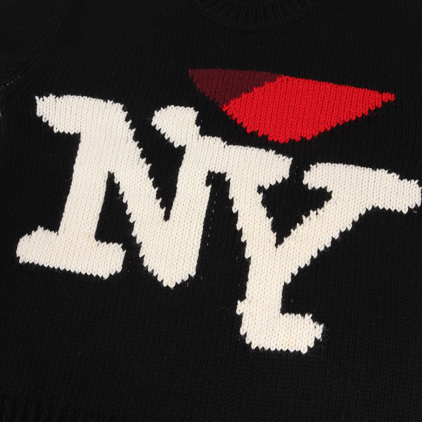 グラフィックロゴ ジャガード ミドルゲージ ウール ニット (I LOVE NY SWEATER)