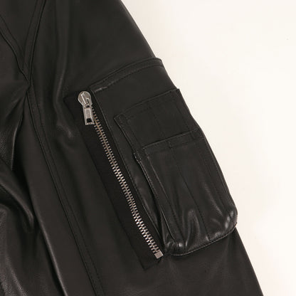 19SS レザー ラグラン ボンバー ジャケット (Leather Raglan Bomber RU19S2775-LRU)