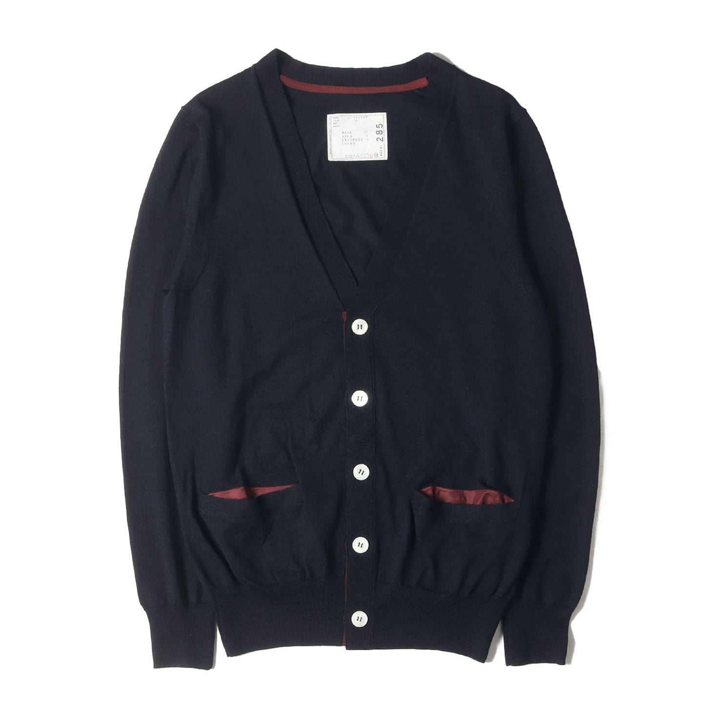 ハイゲージ ニット Vネック カーディガン (Plain cardigan 12-00285M)