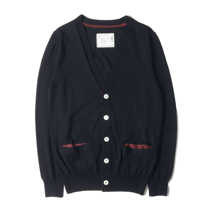 ハイゲージ ニット Vネック カーディガン (Plain cardigan 12-00285M)