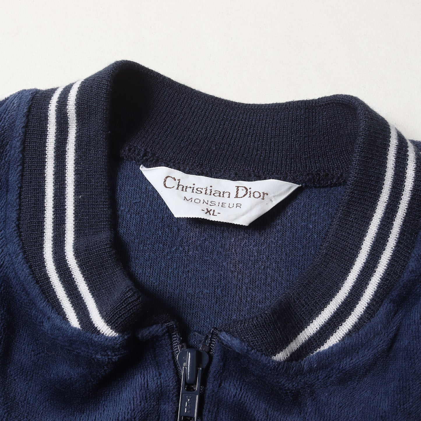 90s ロゴ刺繍 ベロア ジャージ トラック ジャケット / MONSIEUR