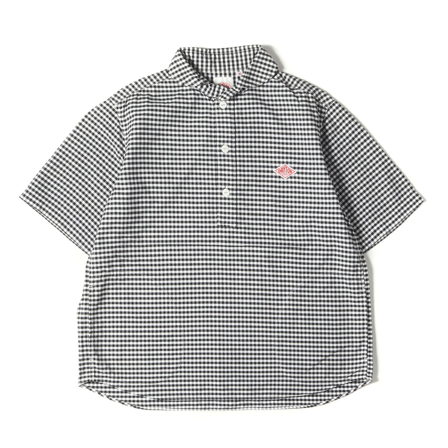 ギンガムチェック 丸えり プルオーバー 半袖 シャツ (OX PULLOVER S/S PLAID JD-3569 TRD-BY) / MADE IN JAPAN