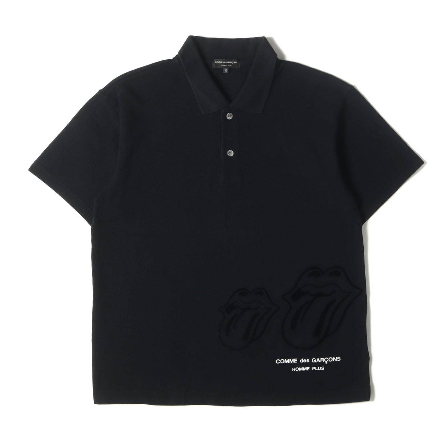 × The Rolling Stones Rip & Tongue ロゴ 鹿の子 ポロシャツ (PP-T038)