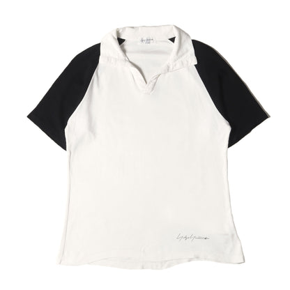 90s シグネチャー ロゴ ヘム ツートーン スキッパー ポロシャツ / POUR HOMME