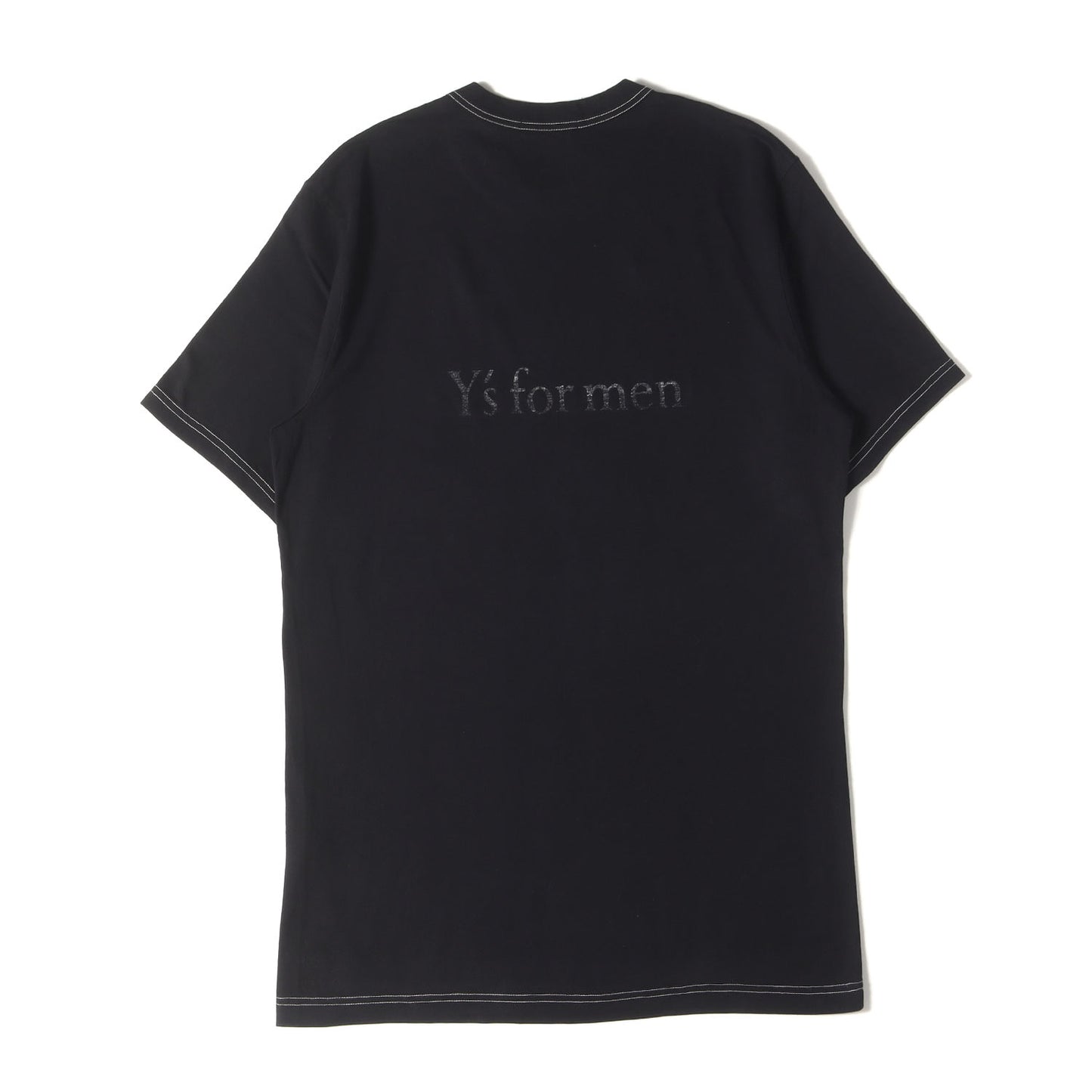 97AW バック Y's for men ロゴ ホワイトステッチ バインダーネック Tシャツ (MI-T25-032)